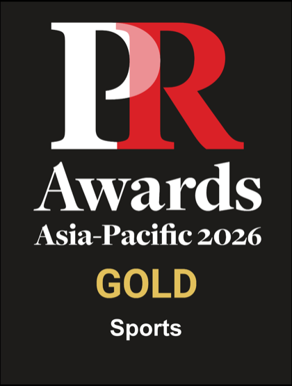 PR Awards Asia-Pacific 2026 Gold（Sports 類別）金獎徽章